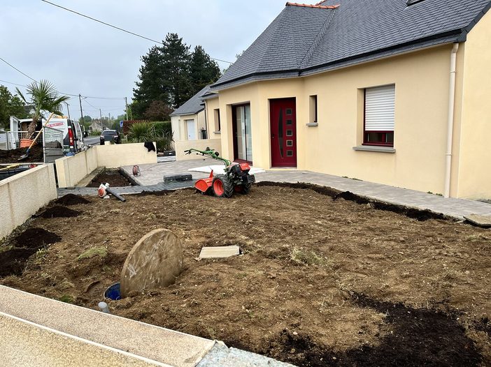 Aménagement gazon Bouvron Chantier 2